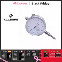 마이크로미터 디지털 버니어캘리퍼스 Allsome 100.01mm 측정기 원형 다이얼 표시기 수직 접촉 ht1605, 없음