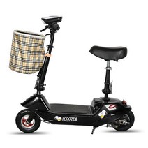 전동스쿠터 전기 바이크 출퇴근 배달용 접이식, 1. 블랙, 24V
