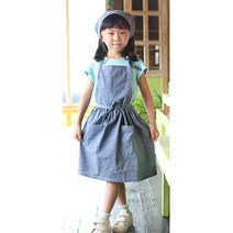 예쁜 셔링 두건 포함 길이 조절 조끼형 공주 앞치마 미술용 목공 선생님 쉐프 네일