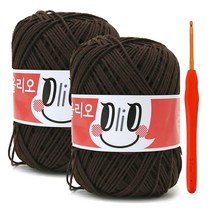 올리오실(70g)x2볼+코바늘 5/0호(3.0mm), 719_다크브라운