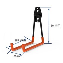 자전거보관대 실내 실외 거치대 전기자전거 악세사리 지원 벽 마운트 후크 스탠드 주차 홀더 도구 창고 보관 도구, 주황색 큰 후크(a)