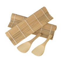 스시 커튼 롤링 매트 스시 스푼 DIY 주먹밥 쌀 롤러 주방 가제 요리 액세서리 대나무 스시 메이커 도구 1 개, 하나, as shown