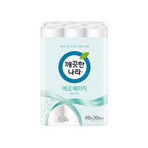 깨끗한나라 데코 엠보싱 40m 30롤 x 1팩
