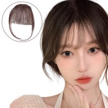 조이스프리 앞머리 붙임머리 헤어 피스 부분 똑딱이 가발, 다크브라운, 1개