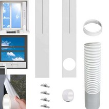 TBesme 휴대용 에어컨 윈도우 벤트 키트 15cm(5.9인치) 배기 호스 및 쿨퍼 범용 조절 가능한 슬라이딩 씰 키트 플레이트 A/C 유닛용 AC 건조기에 적합, Panels and Hose