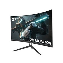 CRUA 27인치 곡선형 게이밍 모니터 QHD2560x1440P 2K 144HZ 1800R 99%sRGB 전문 컬러 영역 컴퓨터 FreeSync가 있는 2msGTG 3면 프레임리스, CRUA 스토어 방문하기 27인치