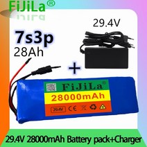 7s3p 29.4v 28000mah 리튬 이온 배터리 팩 전기 자전거 스쿠터 전동 휠체어 + 2a 충전기용 20a 평형 bms 포함, 없음