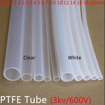 1M PTFE 튜브 3D 프린터 부품 ID 0.5 1 2 2.5 3 4 5 6 7 8 10 12 14 16 18 20 mm F46 절연 호스 압출기 J 헤드 600V, White_ID 4mm x 5mm OD