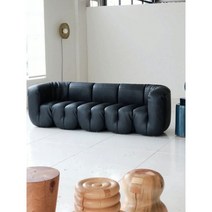 통가죽소파 명품 클래식쇼파 고급 이태리쇼파, 4인, 블랙