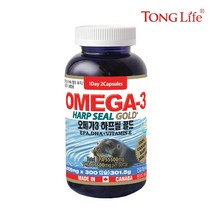 Canada 캐나다정품-통라이프- 오메가3하프씰골드+비타민E-300캡슐-하프물범100%-혈행개선 눈건강 항산화-1병, 1병