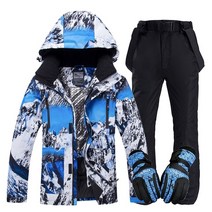 보드 스키 용품 겨울 스키복 바람막이 방수 아웃도어 재킷 + 바지 세트 남성용 스노우보딩 슈트, 03 ski suit 3_02 L