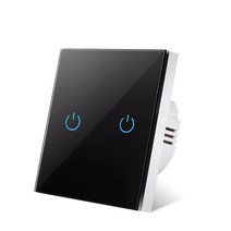 iot스위치 벽 터치 센서 스위치 EU 표준 1 웨이 전원 4 색 크리스탈 유리 패널 led 백라이트 스마트 홈, 605 NO LOGO black 02, CHINA