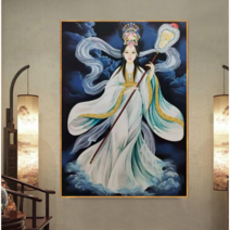 하늘에서 내려온 선녀님 보석십자수 종교 큐빅 비즈 구슬 십자수 DIY 풍수 인테리어, 60x80cm