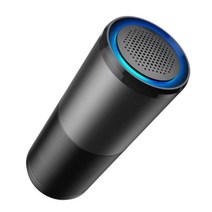 Xiaomi-휴대용 UV 공기 청정기 자동차 연기 먼지 냄새 제거기 PM2.5 공기모니터링 H13 HEPA 필터, 01 Black
