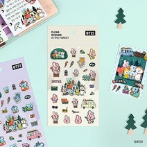 BT21 인 더 포레스트 다꾸 폴꾸 클리어 스티커, 치미