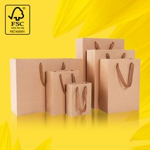 두껍고 튼튼한 수제 종이쇼핑백 크라프트, 50장, C-FL(도시락L)
