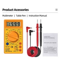 DT830B LCD 디지털 멀티 미터 전압계 저항계 볼트 AC 테스터 1000V 750V 전기 계측기, 01 yellow