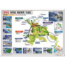 지도샵 안산시 대부도 개발계획 구상도.지도 200cm x 150cm