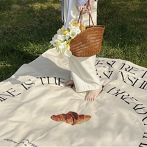 온리무드 방수 피크닉 매트 크로와상 레터링 매트 방수 돗자리, 대(143x200cm)