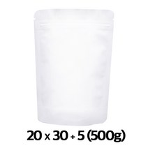 [이지포장]두꺼운 무광 화이트 지퍼스탠드 500g 50매 커피봉투 밸브부착 가능