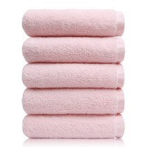 코튼리빙 40수 코마사 호텔수건 200g, 5개, 40수 200G 파스텔핑크
