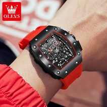 OLEVS 남성 명품 쿼츠 손목시계 우레탄 밴드 방수 야광 다기능 100%정품 - 3608