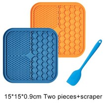 강아지 고양이 식기 1구 2구 도자기 그릇 밥 물 높이 조절 정수기 lick pad for dog cat slow feeder licky mat for 새끼 실리콘 디스펜서, 3 개 15x15x0.9cm