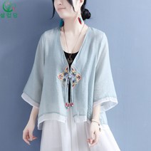 셀럽당 여성용 여름 리넨 셔츠 생활한복 A01890