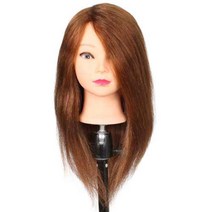 LLECO 학원용 인모 100% 17인치 라이트브라운 연습용 통가발