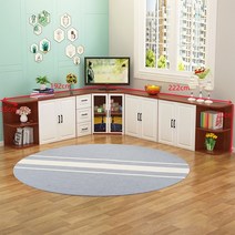 북유럽 원목 거실장 엔틱 TV 붙박이장 TV장 TV다이 캐비넷 캐비닛 수납장 서랍장 장식장 나무 대리석 코너 TV, 세븐 조합 유럽식 문, 조립하기