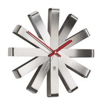 움브라 모던 벽시계 무음 쿼츠 무브먼트 12인치 배터리 작동, 5. Steel