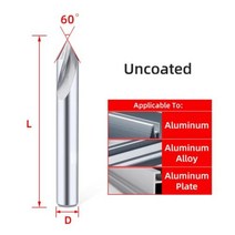 공구부품 목공 DIY 벤치 목공기계 Tooleye 카바이드 스폿 드릴 비트 60 90 120 학위 CNC 드릴링 가이드 도구 위치 센터 라우터 금속 모따기 엔드 밀, D8x60L+Uncoated 60 Degree