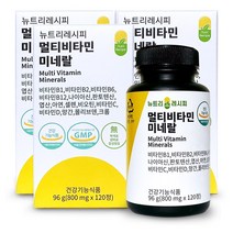 뉴트리레시피 멀티비타민미네랄 3병 (3개월분)