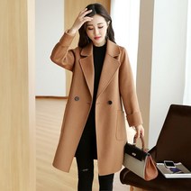 위위브렌 여성 베이직 미온 더블버튼 울 여자 롱코트