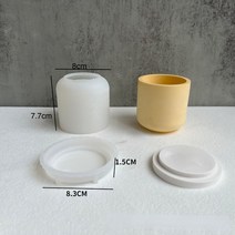초 몰드 모양 금형 캔들 라운드 스트라이프 저장 항아리 커버 병 실리콘 몰드 시멘트 석고 콘크리트 에폭시 수지 양초 항아리 홈 데코, 1