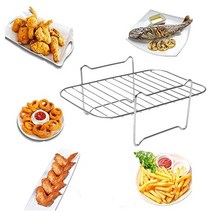 간편 화로대 에어 프라이어 랙 스테인레스 스틸 다목적 로스팅 스탠드 바베큐 그릴 홀더 가정용 주방 용, 한개옵션0