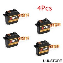 서보 서보모터 로봇 부품 4pcs 원래 emax es09md 금속 디지털 서보 rc 자동차 헬리콥터 보트 비행기 액세서리 용 기어가있는 14.8g 방수 서보, es09md 4개