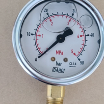 아날로그 공기 에어 진공 유압 압력 게이지 압력계 기체 측정기 63mm 0~50bar PT1/4, 1개