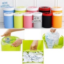 해피앤클린 푸시 압축휴지통[10L/라임](N4T3E001GN), 1개