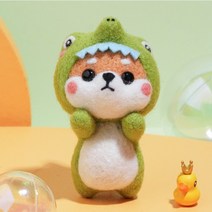 젊은이마켓 DIY 양모펠트 패키지 니들펠트 키트, ( 시바키트 - 공룡시바 )
