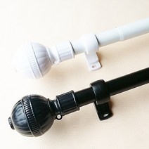 드림아트 (아일렛커튼 작은창문 커튼 적합) 25mm 옹이봉 (110~450cm 12종), 블랙
