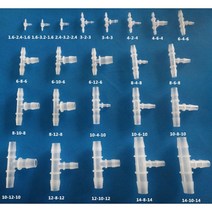 튜브 호스 커넥터 T자 레듀서 피팅 PP [튜빙 연결관 휘팅 콘넥터 플라스틱 리듀싱], TRF-180200180(10개/팩)