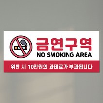 금연구역표지판 방수스티커 포맥스안내문 주문제작 금연안내문 금연구역표찰 노스모킹 30x13cm, 02포맥스안내판