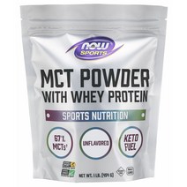 나우푸드 MCT 파우더 웨이 프로틴 단백질 보충제 언플레이버드, 454g, 1개