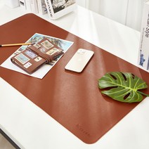 레더스 책상 가죽 와이드 데스크매트 장패드 중 80x40 자 각인, 카멜(자 각인O)