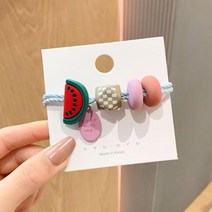 미즈우드 과일 구슬 머리 로프 여성 귀여운 넥타이 머리 굵은 머리 림