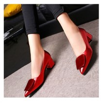 [Myshe] 여성 청키힐 하이힐 기본 펌프스 미들힐 가보시힐 여자구두 20190505XCAW02K