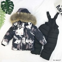 유아복고패션오리털 풀세트 스키복유아레트로