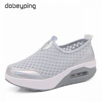 Dobeyping-봄/가을 캐주얼 여성 신발 에어 메쉬 플랫 슈즈 플랫폼 스니커즈 슬립온 웨지 신발