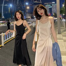 정장원피스 정장 재킷 서스펜더 드레스와 첩 여성 여름 슬림 비치 휴가 아세테이트 새틴 하이 엔드 기질 롱 스커트